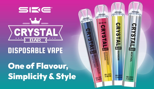 SKE Crystal Bar Disposable Vape (20 mg Nicotine): One of Flavour, Simplicity & Style